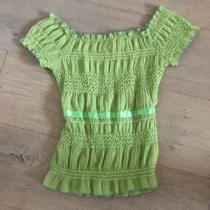 green off the shoulder top